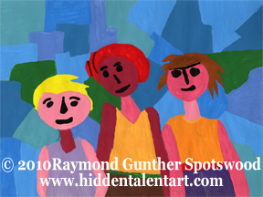 Sisters, Tempera Painting from Artist Raymond Gunther